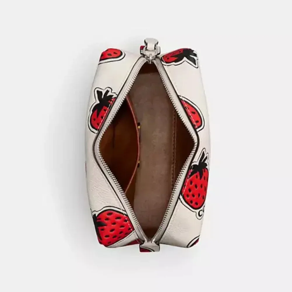 🍓 Coach Essential Cosmetic Pouch With Strawberry Print - Picture 3 of 6